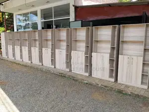 MODERN AMERICAN WHITE 5FT S/RK BOOK CUPBOARDS