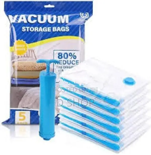 Luggage Travel Organizer Pack - Vacuum Storage 5 Bags & Pump