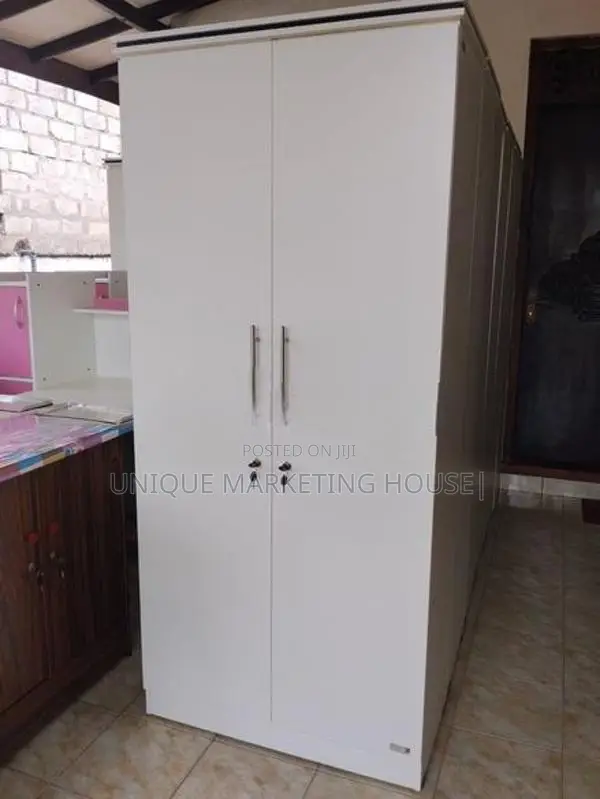 MODERN FULLY WHITE 2D SIDE HANGING WARDROBES