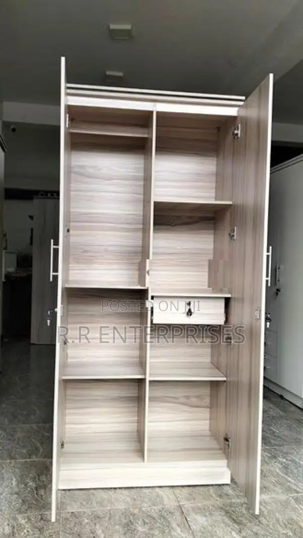 New 2 Door Ash White Melamine Wardrobes .