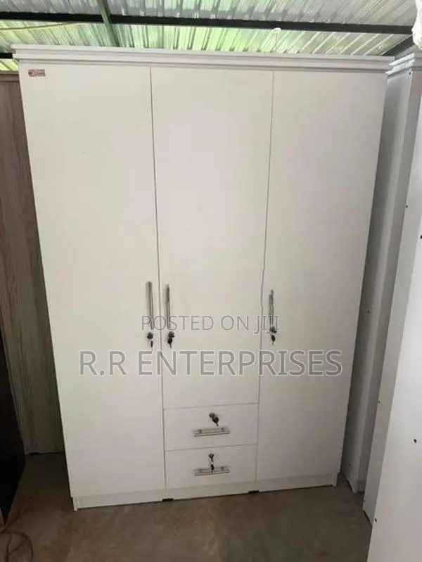 New 3 Door white Melamine Wardrobes .