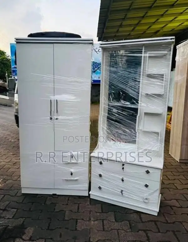New white Cupboard With Dressing Table .
