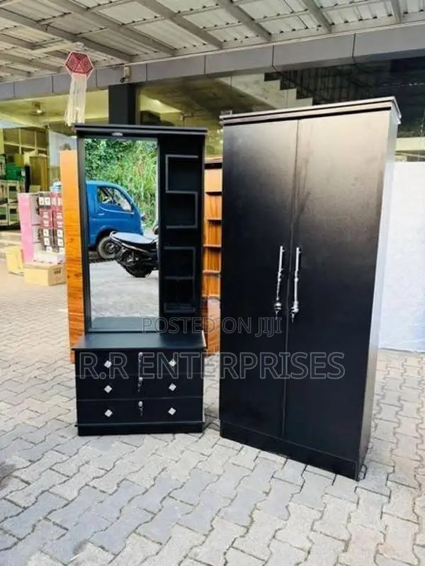 New Black Melamine Wardrobes with Dressing Table .