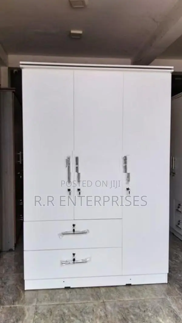 New 6*4 ft 3 Door white Melamine Wardrobes .