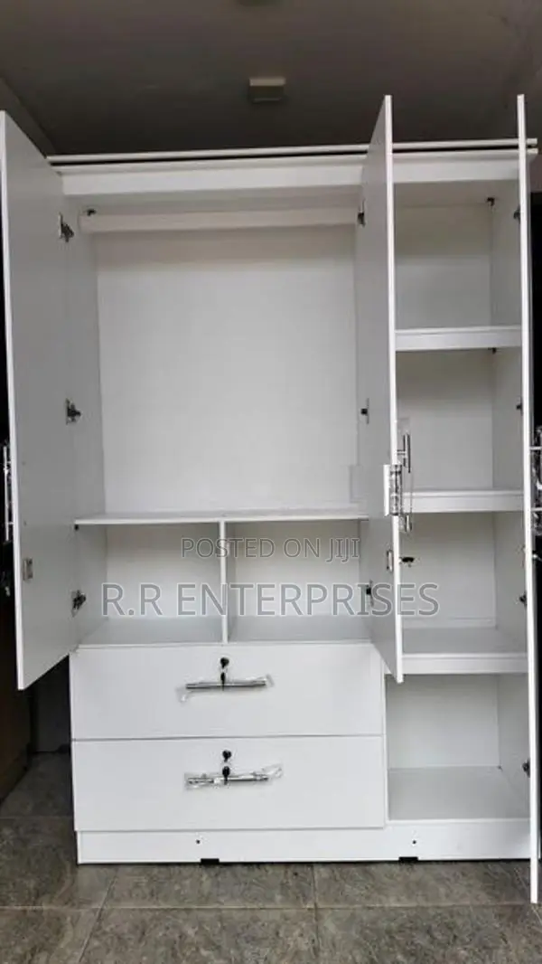 New 6*4 ft 3 Door white Melamine Wardrobes .