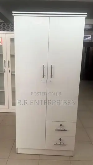 New 2D White Melamine Wardrobes .