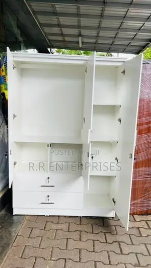 New 3 Door white Melamine Wardrobes .