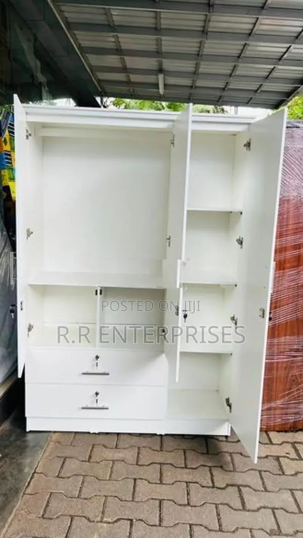 New 3 Door white Melamine Wardrobes .