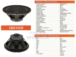 18X1500 - 1500W Woofer Speaker