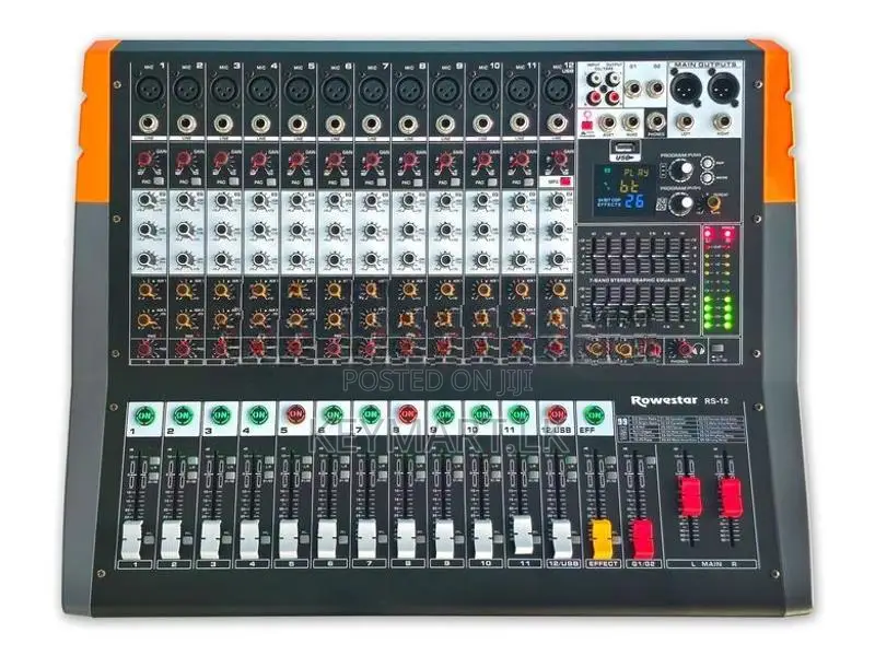ROWESTAR 1000W 12-Channel Powered Mixer RS-12