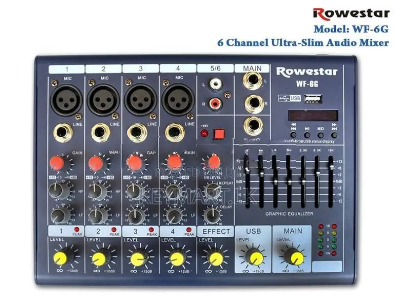 Sound / Audio mixer 6 Channel Rowestar Ultra-Slim Mixer-WF6G