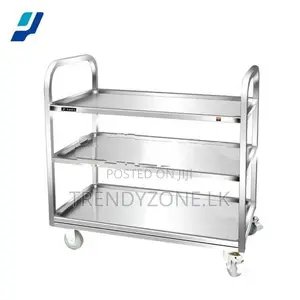 Stainless Steel Serving Trolley - 3 Shelf