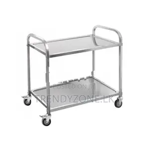 Stainless Steel Serving Trolley - 2 Shelf