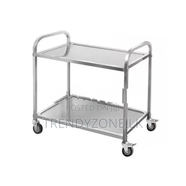 Stainless Steel Serving Trolley - 2 Shelf