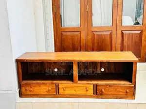 Wooden TV Stand Cabinet with 3 Drawers