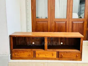 Wooden TV Stand Cabinet with 3 Drawers