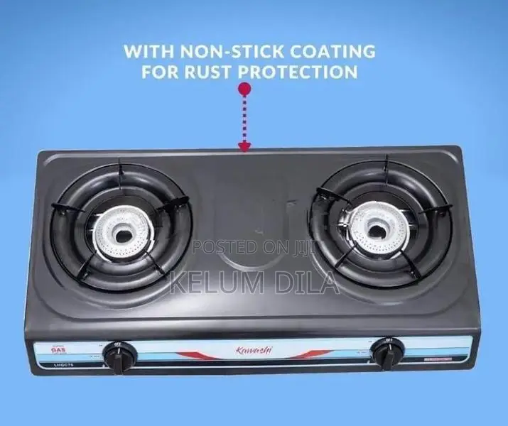 Kawashi Gas Cooker Double Burner Black Clr