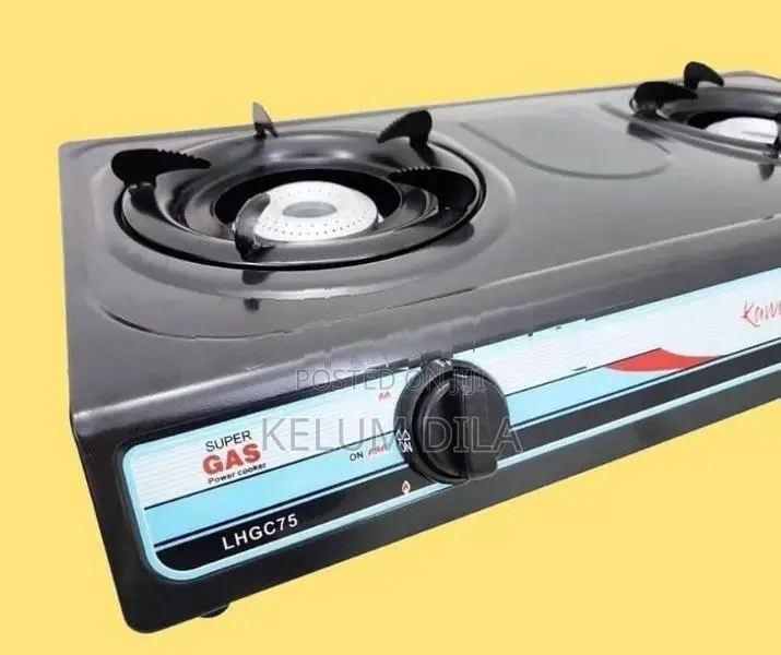Kawashi Gas Cooker Double Burner Black Clr