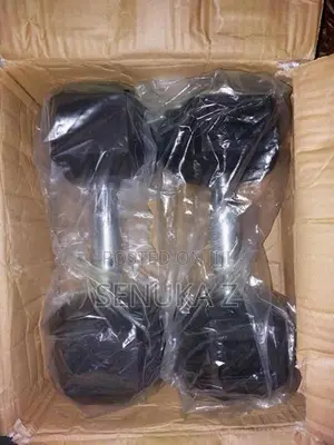 Rubber Hex Dumbbells - 10KG Pair
