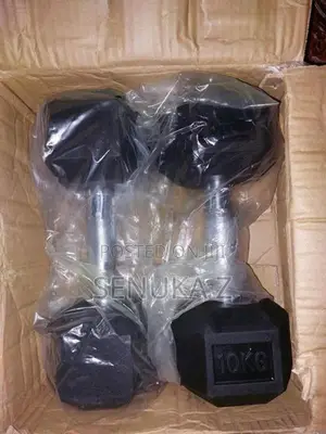 Rubber Hex Dumbbells - 10KG Pair