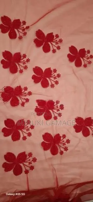 SW03 - Red Wedding Saree For Dress Making