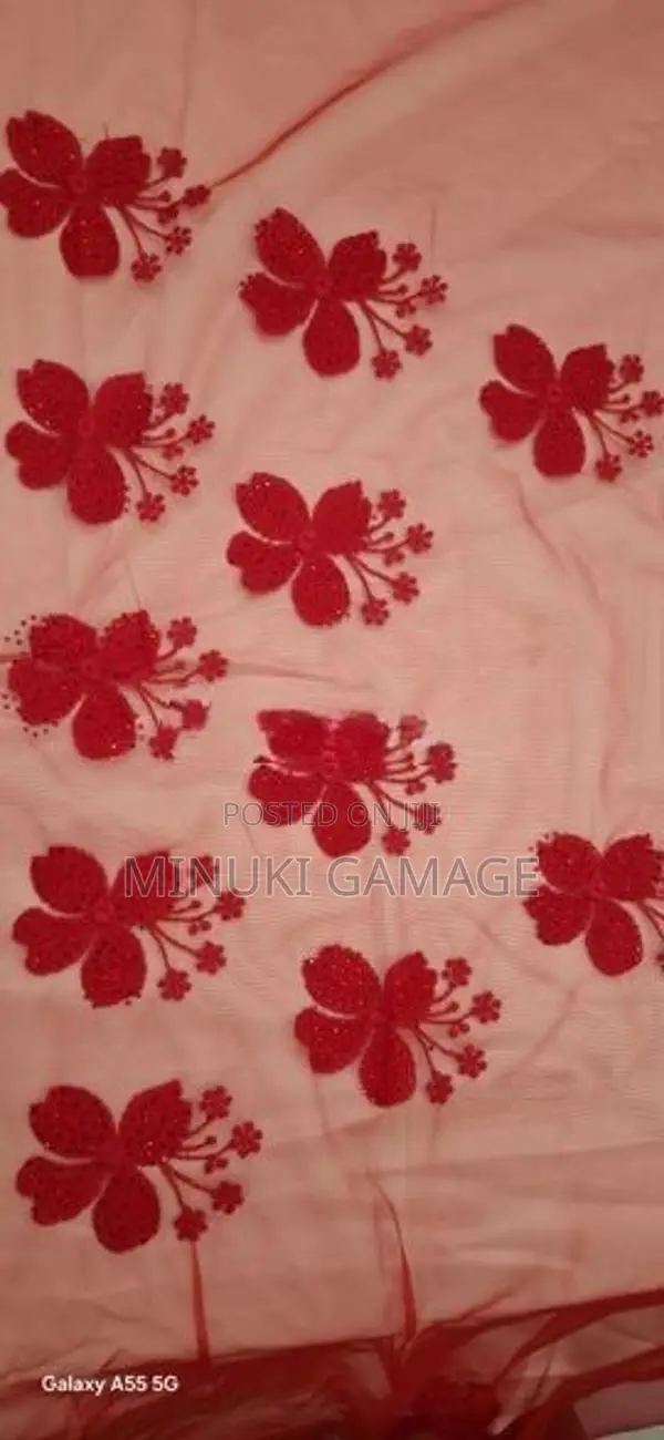 SW03 - Red Wedding Saree For Dress Making