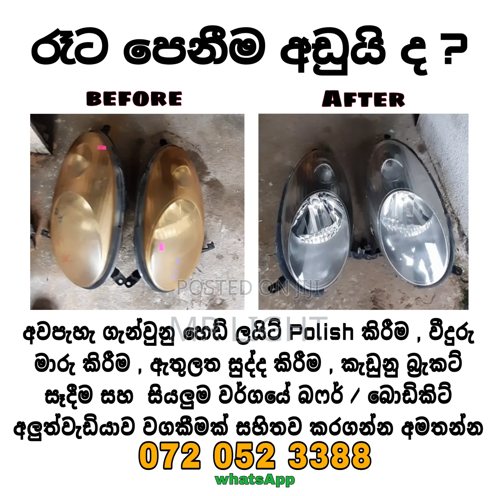 Headlights Polishing & Repairing