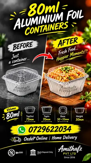 80ML ALUMINIUM FOIL CONTAINERS Dessert Packaging SriLanka Amithafz