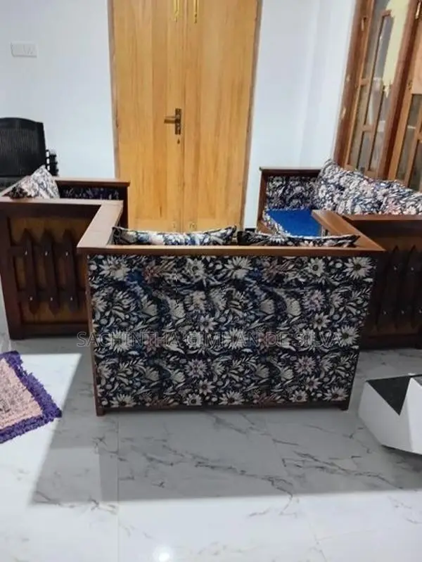 Solid Wooden Sofa Set – 3 Seater + 2 Single Chairs Coffee Table