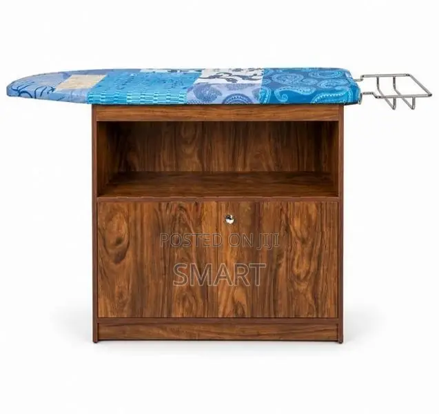 Melamine Iron Table With Half Cupboard Without Wheel- MIT010WOW