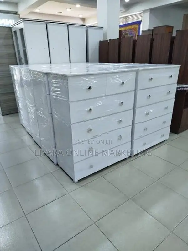 New Melamine White Colour Drawer Cupboard.
