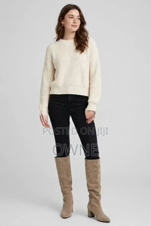 #ZARA Knee-High Suede Block Heel
