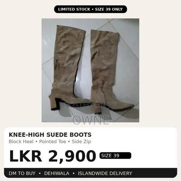 #ZARA Knee-High Suede Block Heel