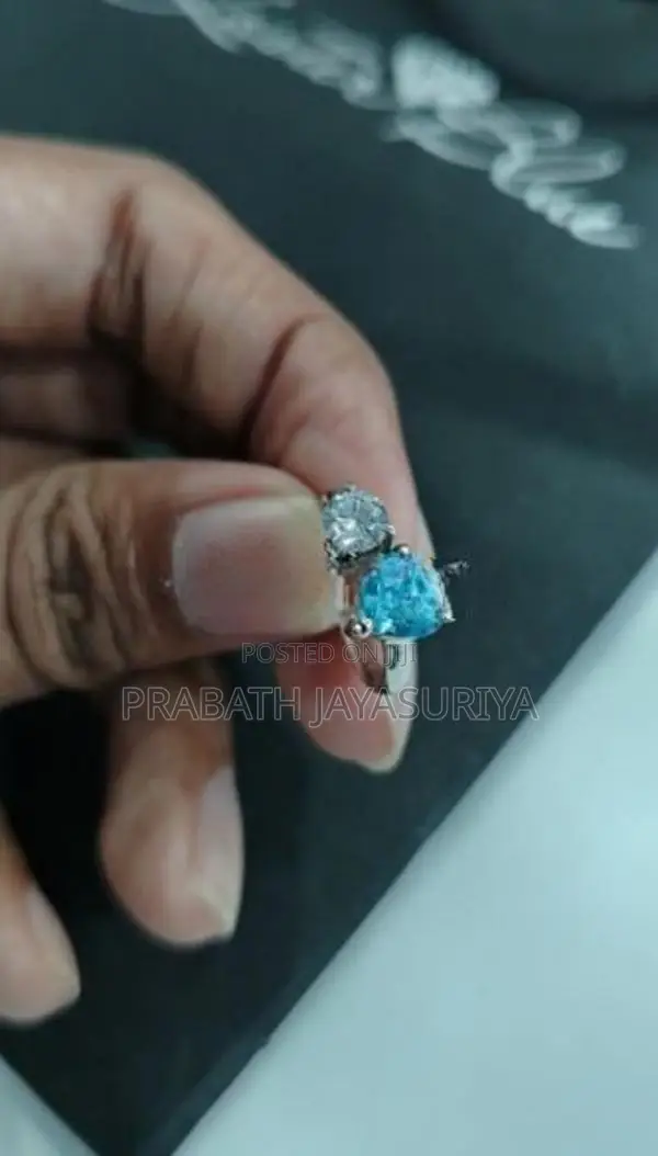 Blue Topaz White Zirconia Ring – Size 5.5