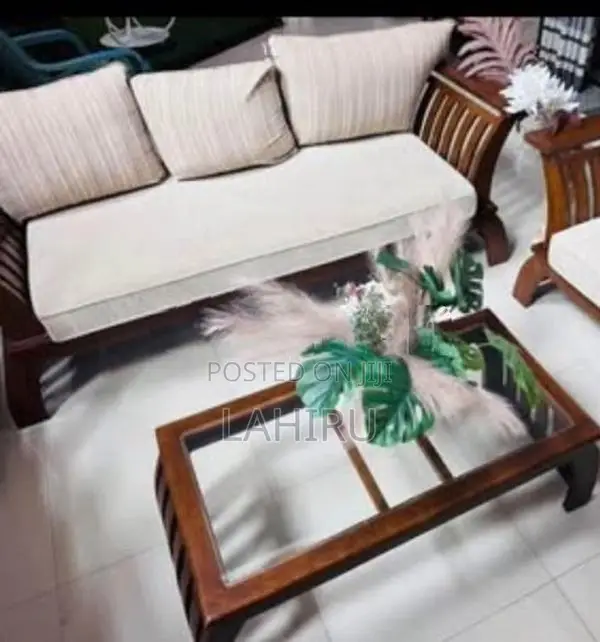 Teak Wood Sofa Set 3+2+1 + Coffee Table