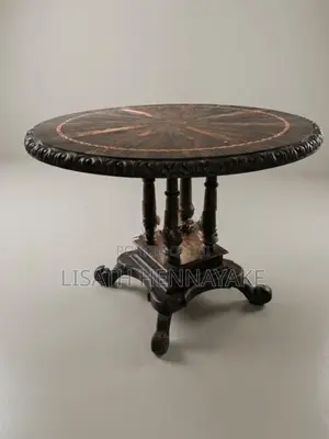 Ebony Occasional Table — Exquisite Handcrafted Antique Piece