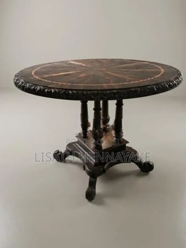 Ebony Occasional Table — Exquisite Handcrafted Antique Piece