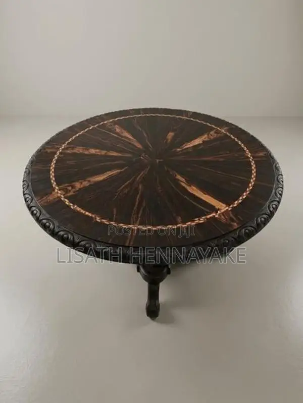 Ebony Occasional Table — Exquisite Handcrafted Antique Piece