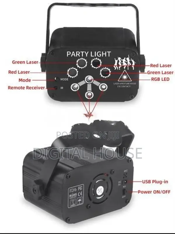 Dj Light Laser 5 Color 120 Design 230v Powerful - new