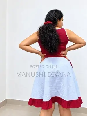 D’vana Wrap Skirt – Powder Blue Wine Red Ladies Frill