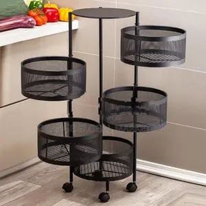 5 Layer Circle Rotating Metal Storage Racks