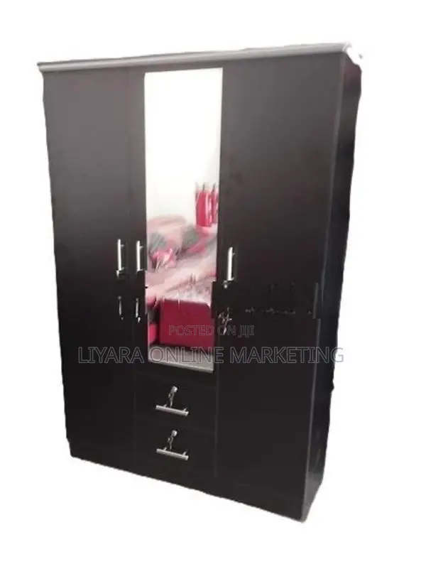 Melamine Black Colour 3 Door Wardrobe..