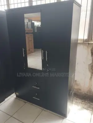 Melamine Black Colour 3 Door Wardrobe..