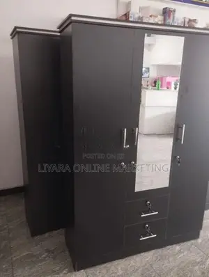 Melamine Black Colour 3 Door Wardrobe..