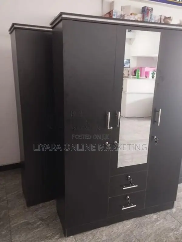 Melamine Black Colour 3 Door Wardrobe..