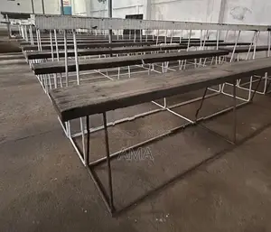 Desk + Bench Sets X 85 – Iron Frame, Heavy Wood