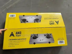 Aiko Gas Cooker 2 Burner Stainless Steel with Copper Burners