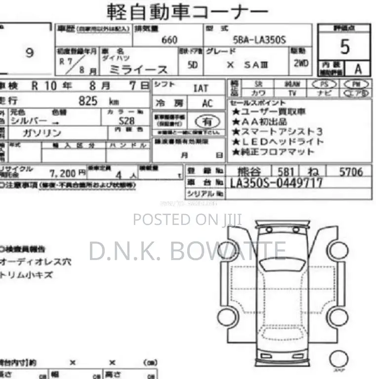 Daihatsu Mira ES SAIIIG Grade 2025 Car Unregistered (Recondition)