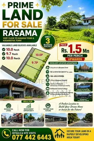 3 Land Blocks or Entire Close to Ragama Main Road