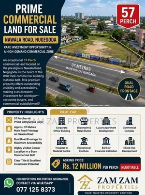 Commercial Land For Sale In Nawala Road Nugegoda